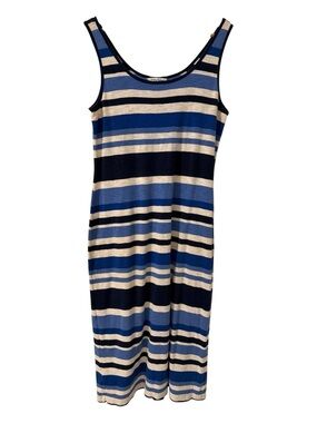 Tommy Bahama Blue, Navy and Cream Striped Tank Maxi Dress